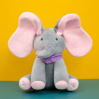Elefante Orelhudo que Brinca de Esconde-Esconde